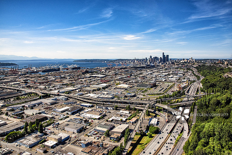 西雅图远景天际线图片素材