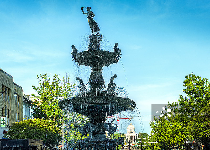 法院广场喷泉，阿拉巴马州议会大厦，蒙哥马利，阿拉巴马州图片素材