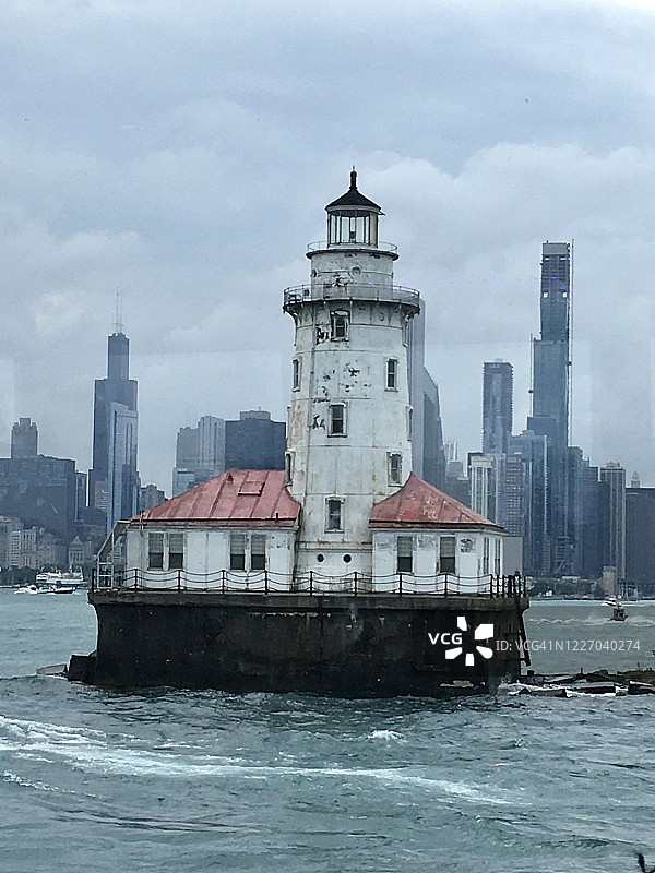 芝加哥港灯塔图片素材