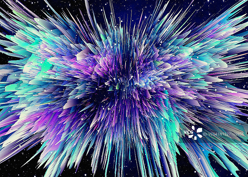 抽象放射状彩色星空星云光线运动速度线条黑色背景图片素材