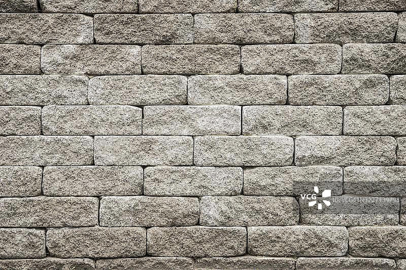 德国：未经灌浆的矩形粗凿石墙图片素材
