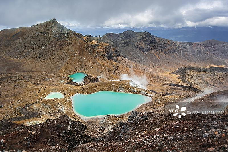 汤加里罗国家公园：火山和蓝色湖泊（新西兰北岛）图片素材