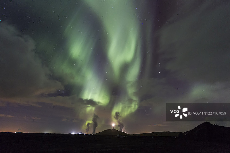 冰岛上空的北极光图片素材