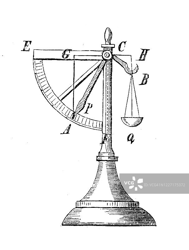 古董插画：天平图片素材