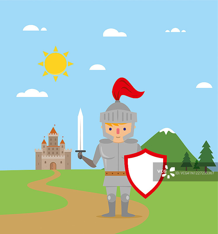 卡通骑士插画素材图片素材