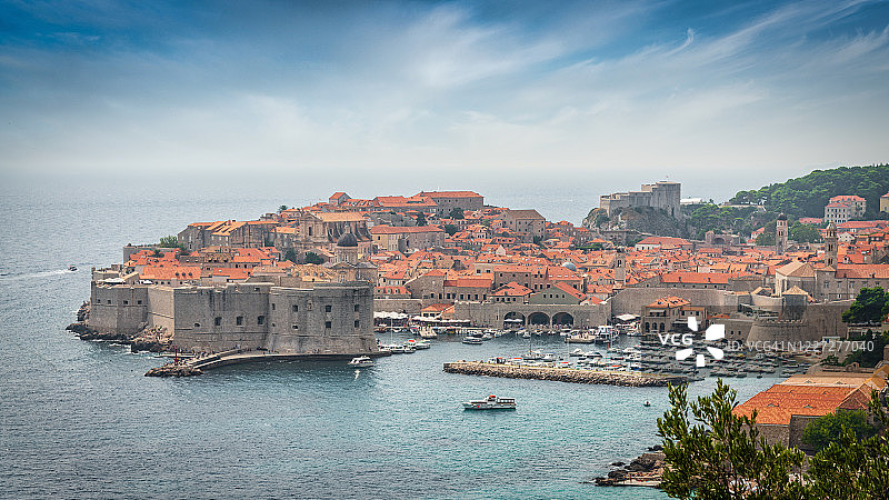 克罗地亚杜布罗夫尼克城市全景图片素材