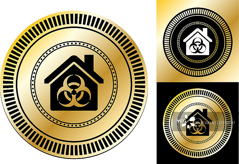 带有生物危害标志的感染房屋图标图片素材