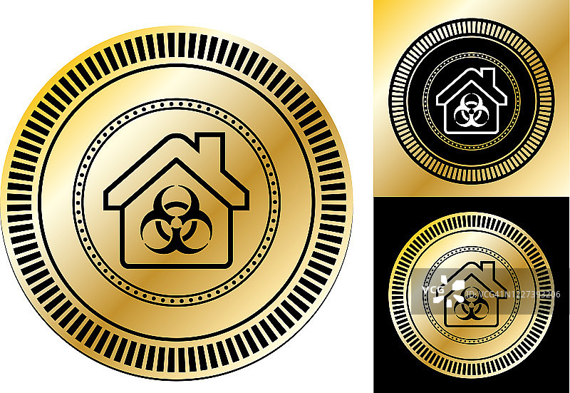 带有生物危害标志的感染房屋图标图片素材