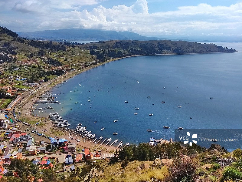 玻利维亚科帕卡巴纳和的的喀喀湖风光图片素材