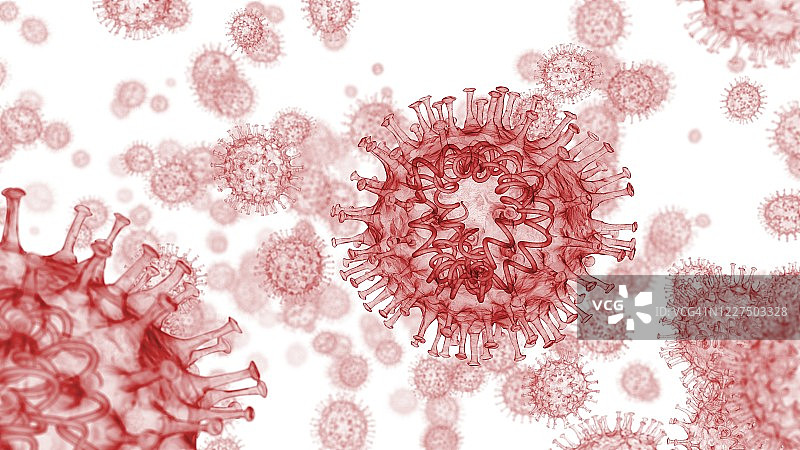 新冠病毒颗粒3D图图片素材