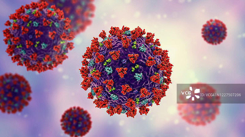冠状病毒粒子,说明图片素材