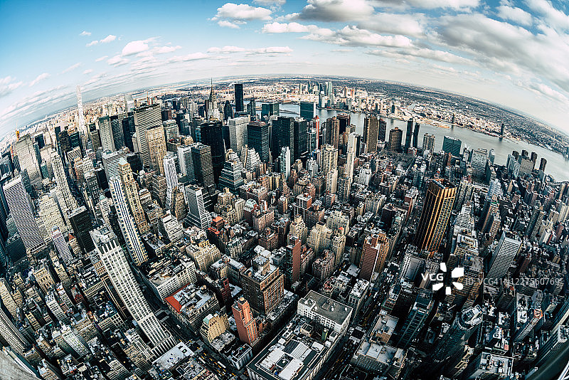 曼哈顿中城的鱼眼景观/纽约市图片素材