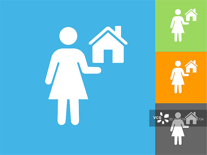 带有房屋图标的房地产经纪人图片素材