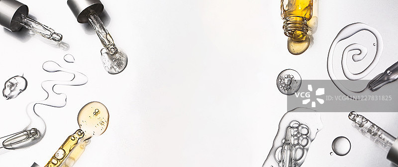 一组装有血清和油的移液器图片素材