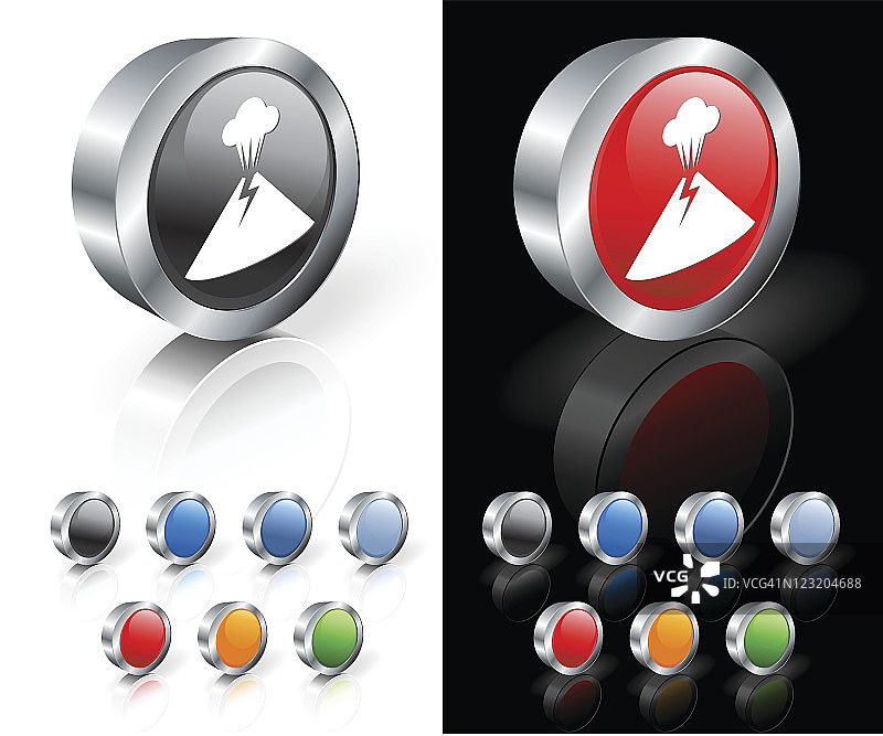 火山3D免版税矢量艺术图片素材