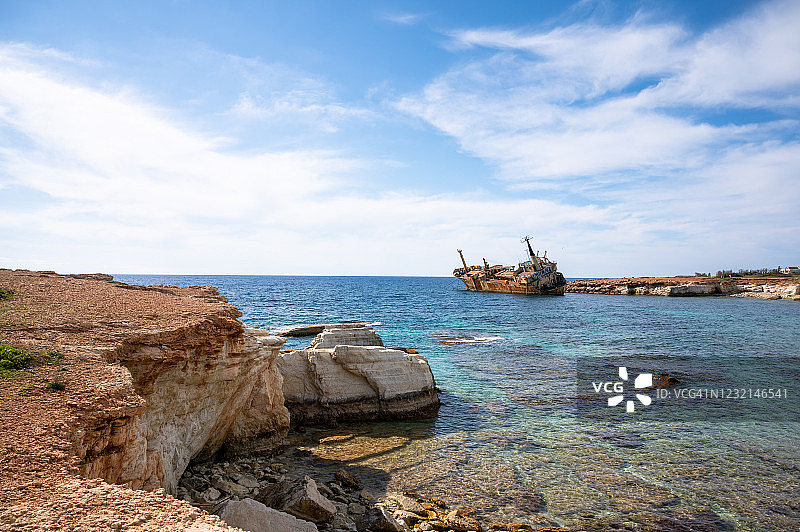 塞浦路斯帕福斯佩geia的埃德罗三号残骸图片素材