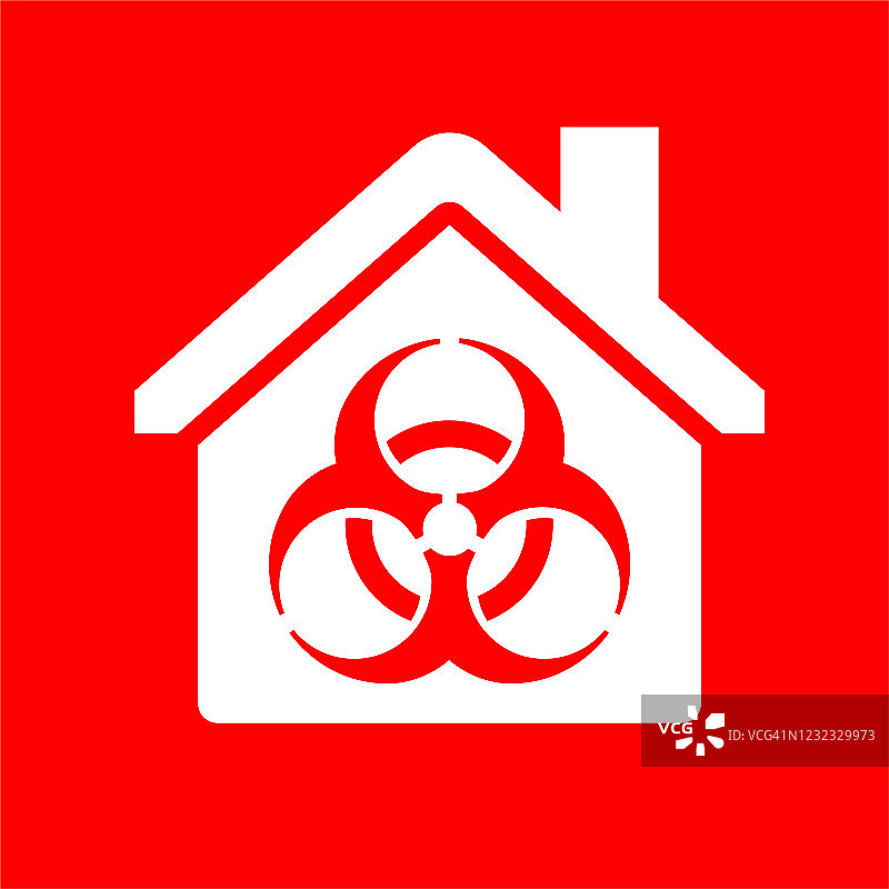 带有生物危害标志的感染房屋图标图片素材