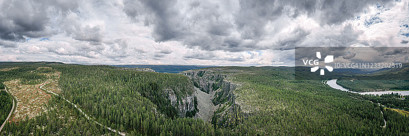 挪威海德马克广阔陆地地区的航拍景观图片素材