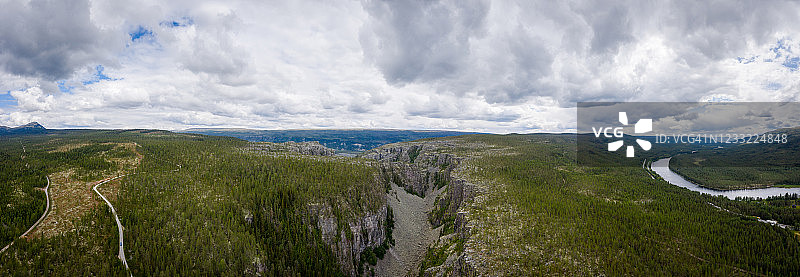 挪威海德马克广阔陆地地区的航拍景观图片素材