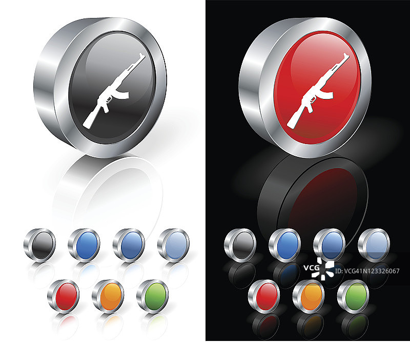 AK47机枪3D免版税矢量素材图片素材