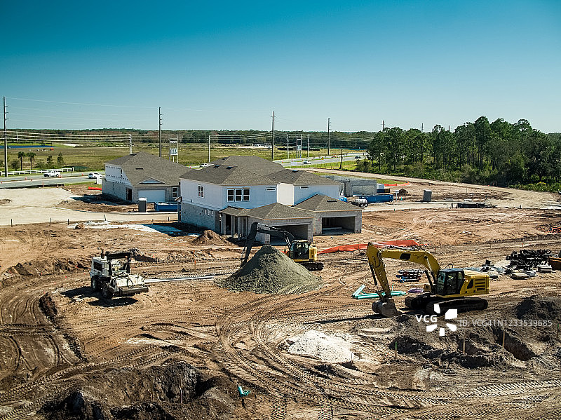 奥兰多郊区住宅建设航拍图片素材