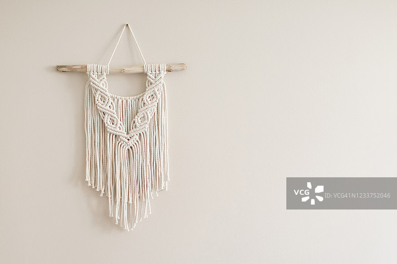 手工棉麻编织壁挂，波西米亚风家居婚礼装饰图片素材