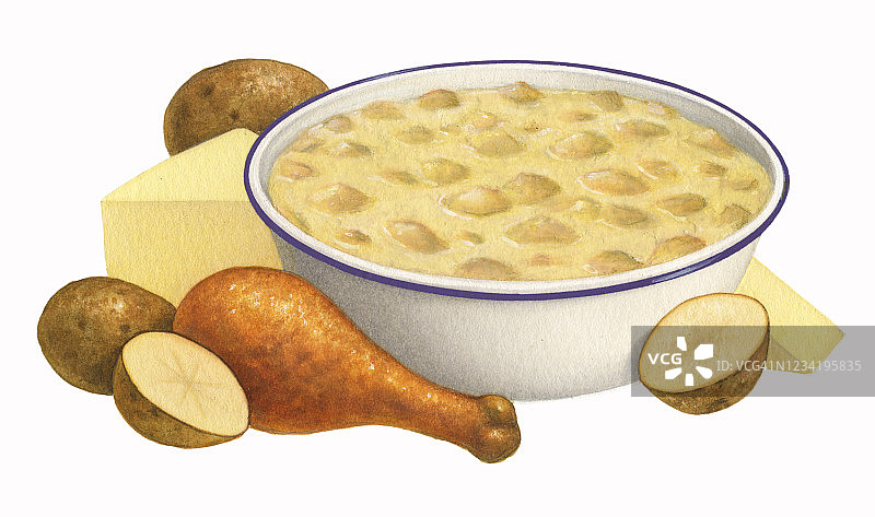 火鸡肉土豆汤图片素材