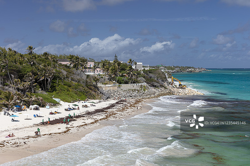 巴巴多斯著名的起重机海滩图片素材