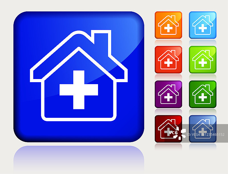 带有医疗十字图标的诊所图片素材