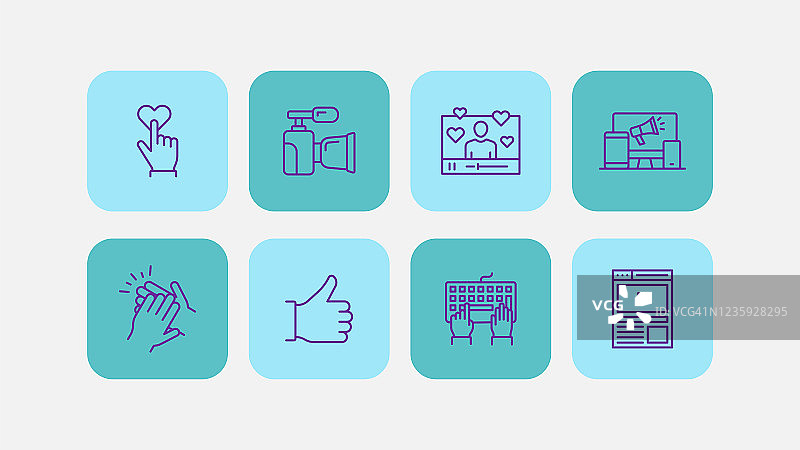 社交媒体彩色图标矢量设计图片素材