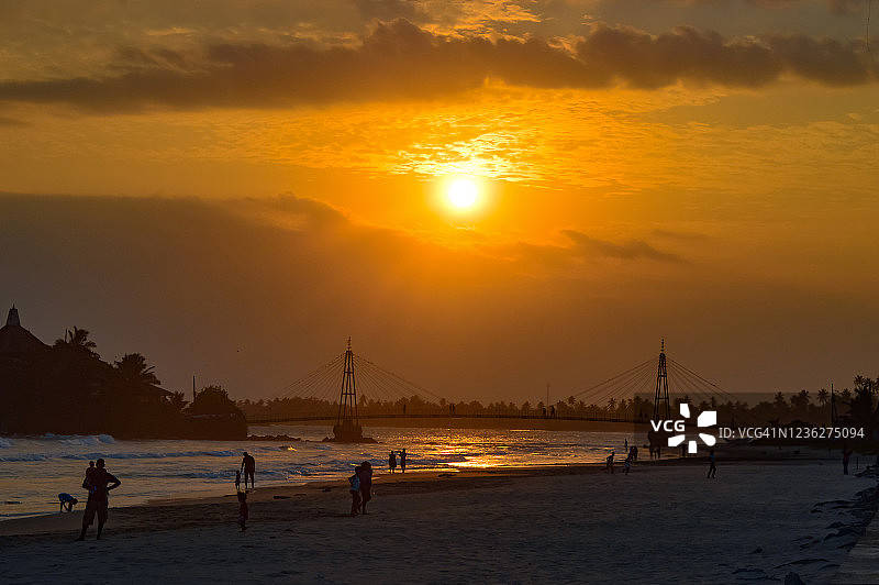 斯里兰卡南部海滩日落景色图片素材