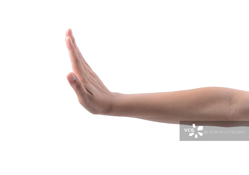 停止手势，白色背景图片素材