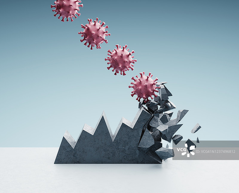 新冠病毒造成的破坏图片素材