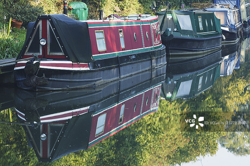 英国威尔特郡凯net和埃文运河上的运河船只图片素材