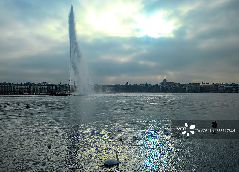 瑞士日内瓦湖风光图片素材