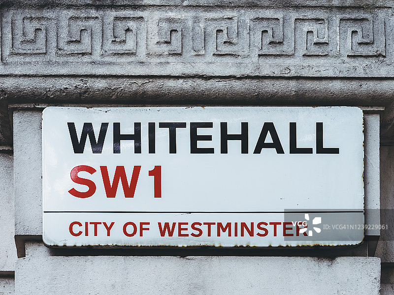 英国伦敦白厅街路牌图片素材
