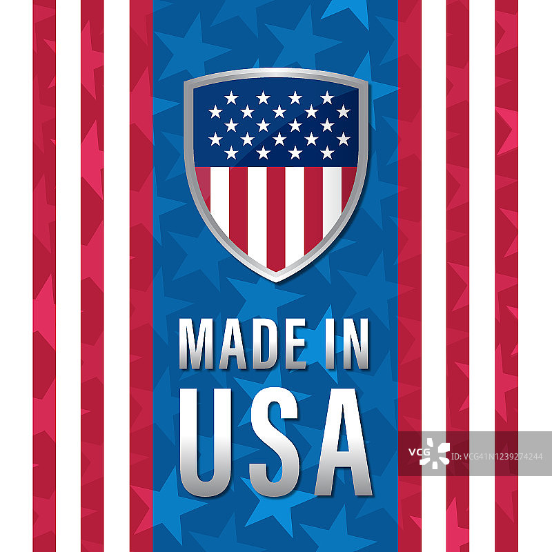 带美国国旗背景的美国制造banner图片素材