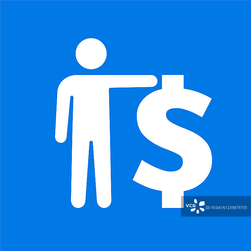 拿着美元符号的男人图片素材