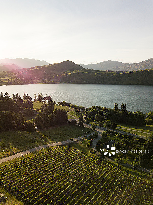 新西兰奥塔哥海斯湖周边航拍照片图片素材