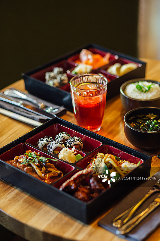 各种东方东亚美食高角度景观图片素材