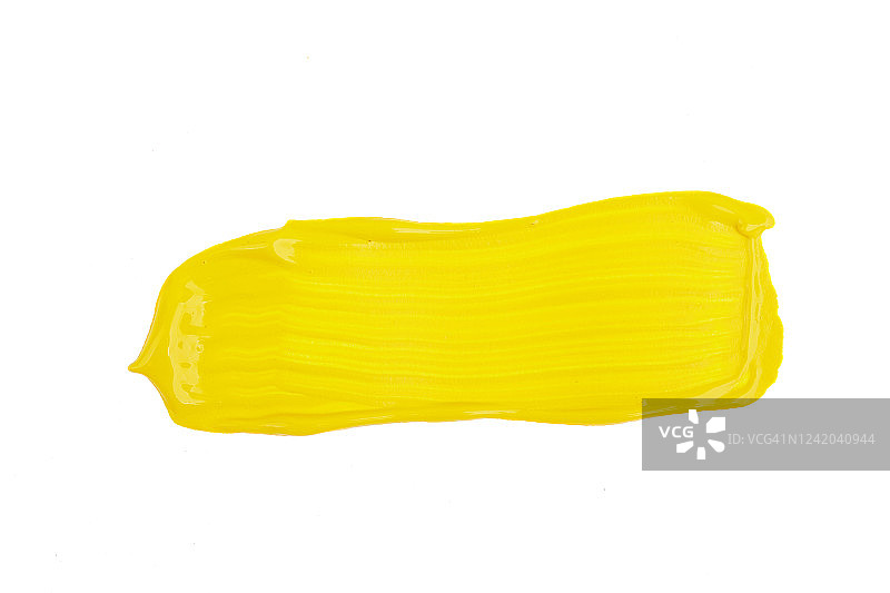白色背景上的黄色笔触图片素材