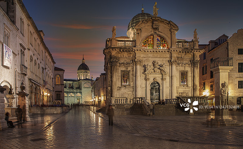 杜布罗夫尼克圣布莱斯教堂的巴洛克式外墙图片素材