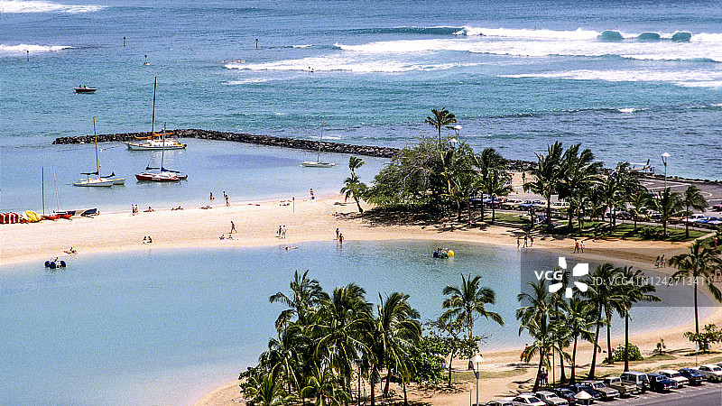 美国夏威夷威基基海滩图片素材
