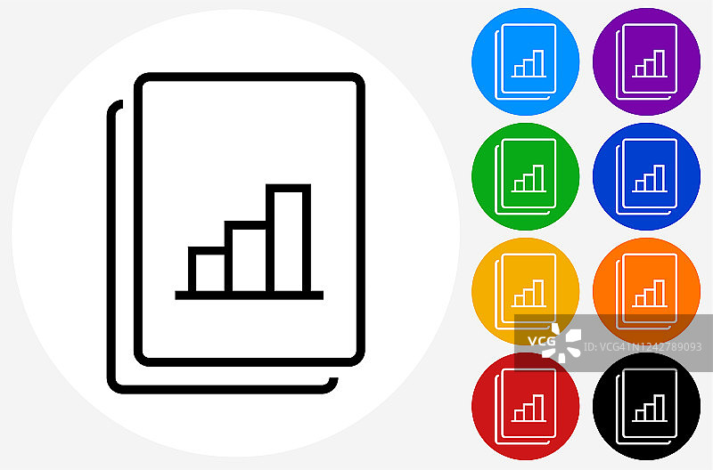 文档上的条形图图标图片素材