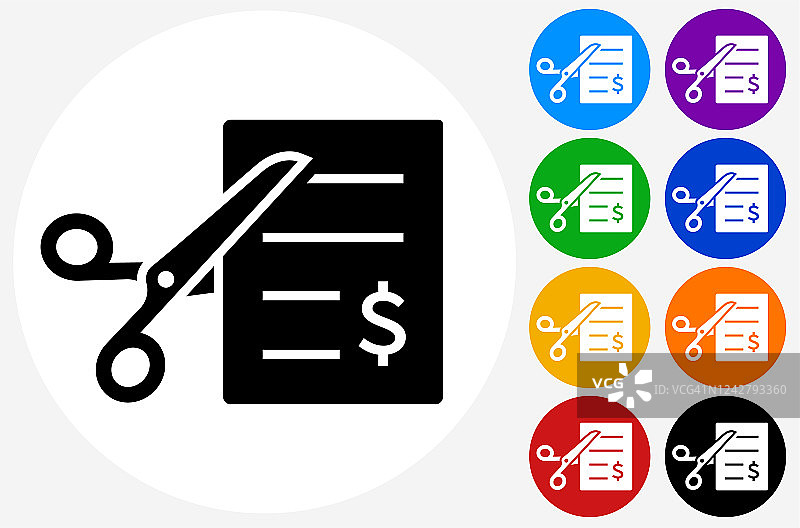 用剪刀剪钞票图标图片素材
