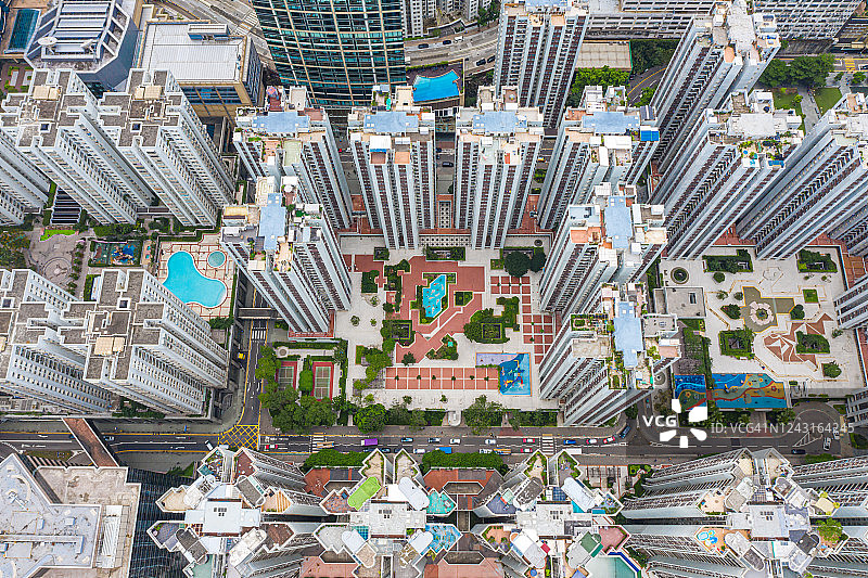 住宅楼无人机视角图片素材