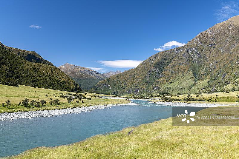 新西兰南岛奥塔哥阿斯帕林山国家公园马图基图基河图片素材