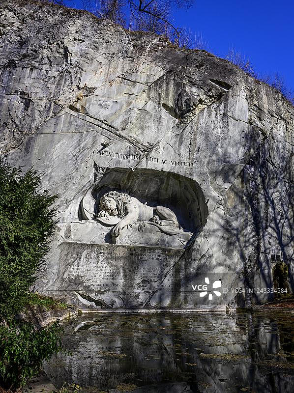 瑞士琉森的狮子纪念碑图片素材
