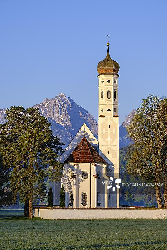 德国巴伐利亚施万高附近的圣科洛曼教堂图片素材