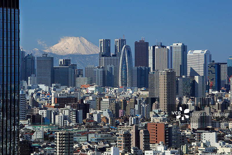 东京城市景观与富士山图片素材